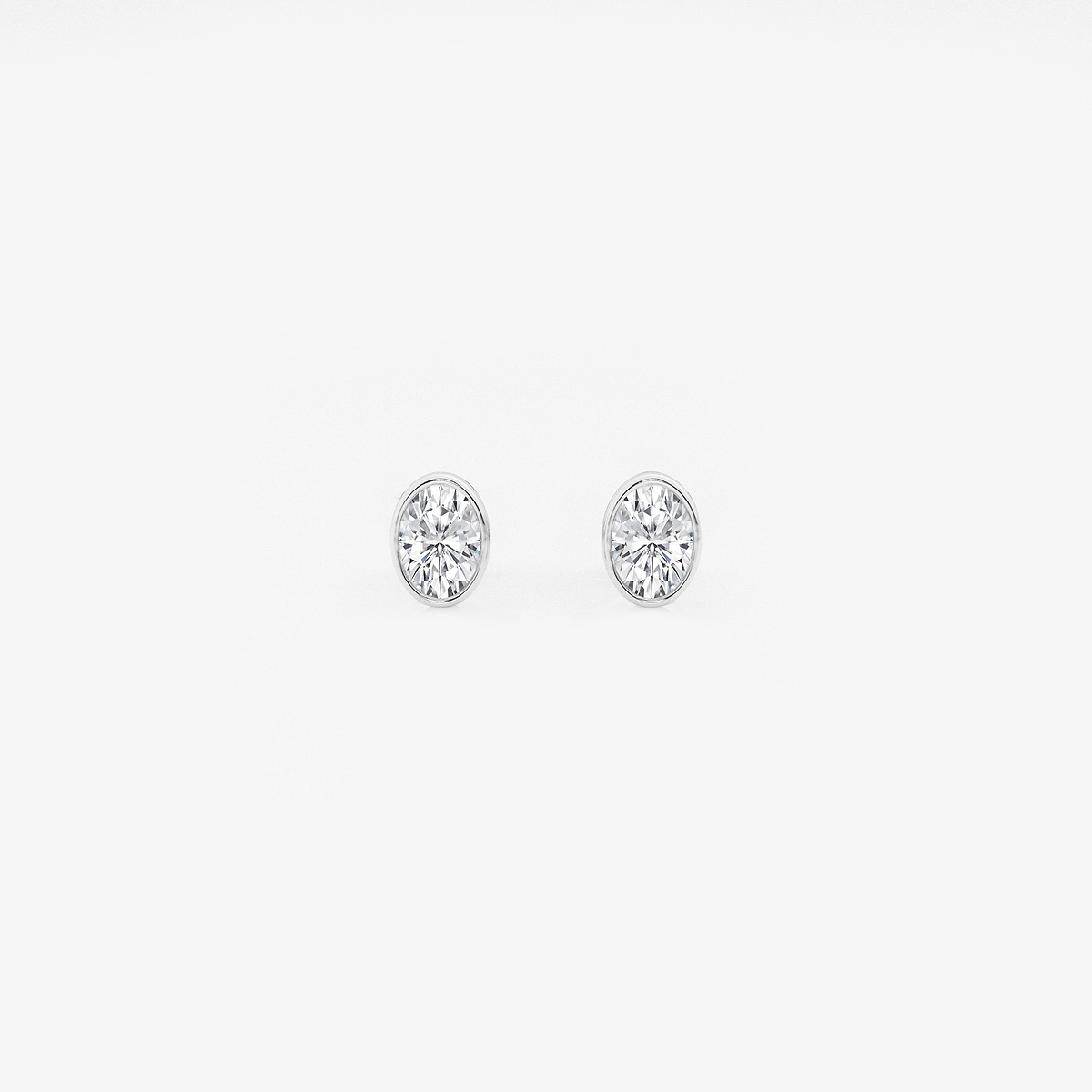 1/2 ctw Oval Lab Grown Diamond Bezel Set Solitaire Stud Earrings