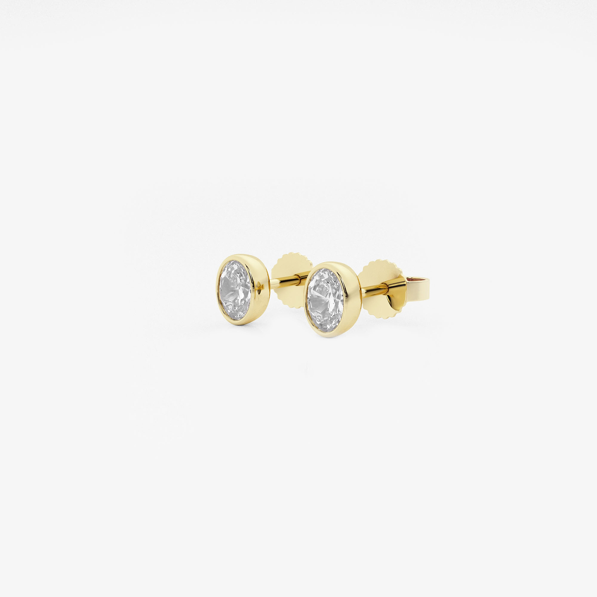Additional Image 1 for  1/2 ctw Oval Lab Grown Diamond Bezel Set Solitaire Stud Earrings