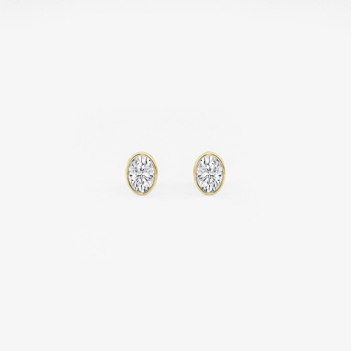 1/2 ctw Oval Lab Grown Diamond Bezel Set Solitaire Stud Earrings