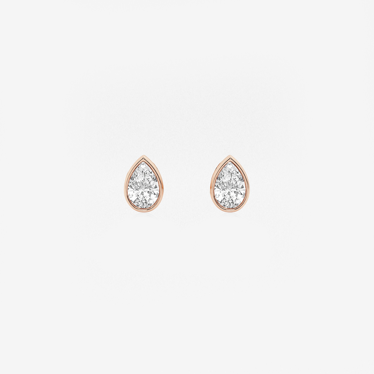 1/2 ctw Pear Lab Grown Diamond Bezel Set Solitaire Stud Earrings