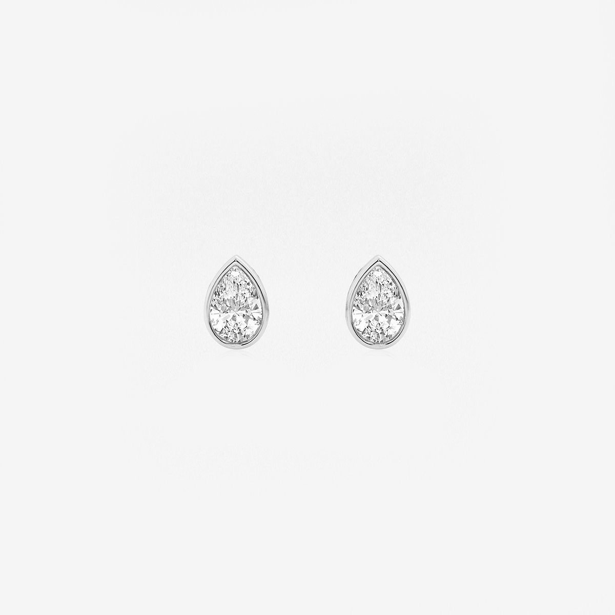 1/2 ctw Pear Lab Grown Diamond Bezel Set Solitaire Stud Earrings