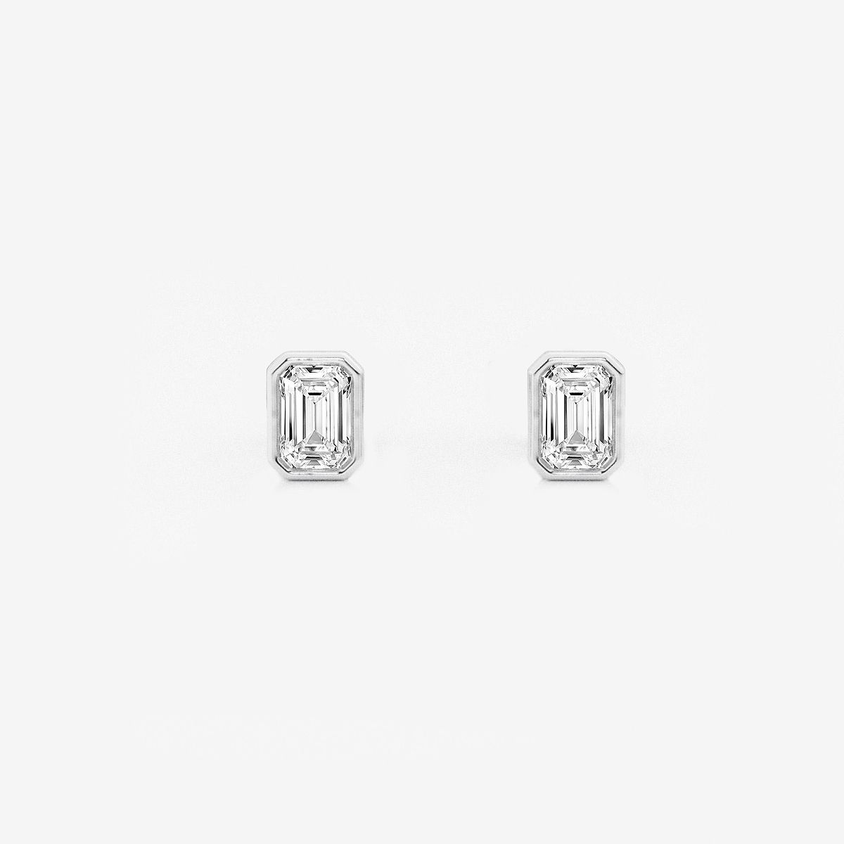 1/2 ctw Emerald Lab Grown Diamond Bezel Set Solitaire Stud Earrings