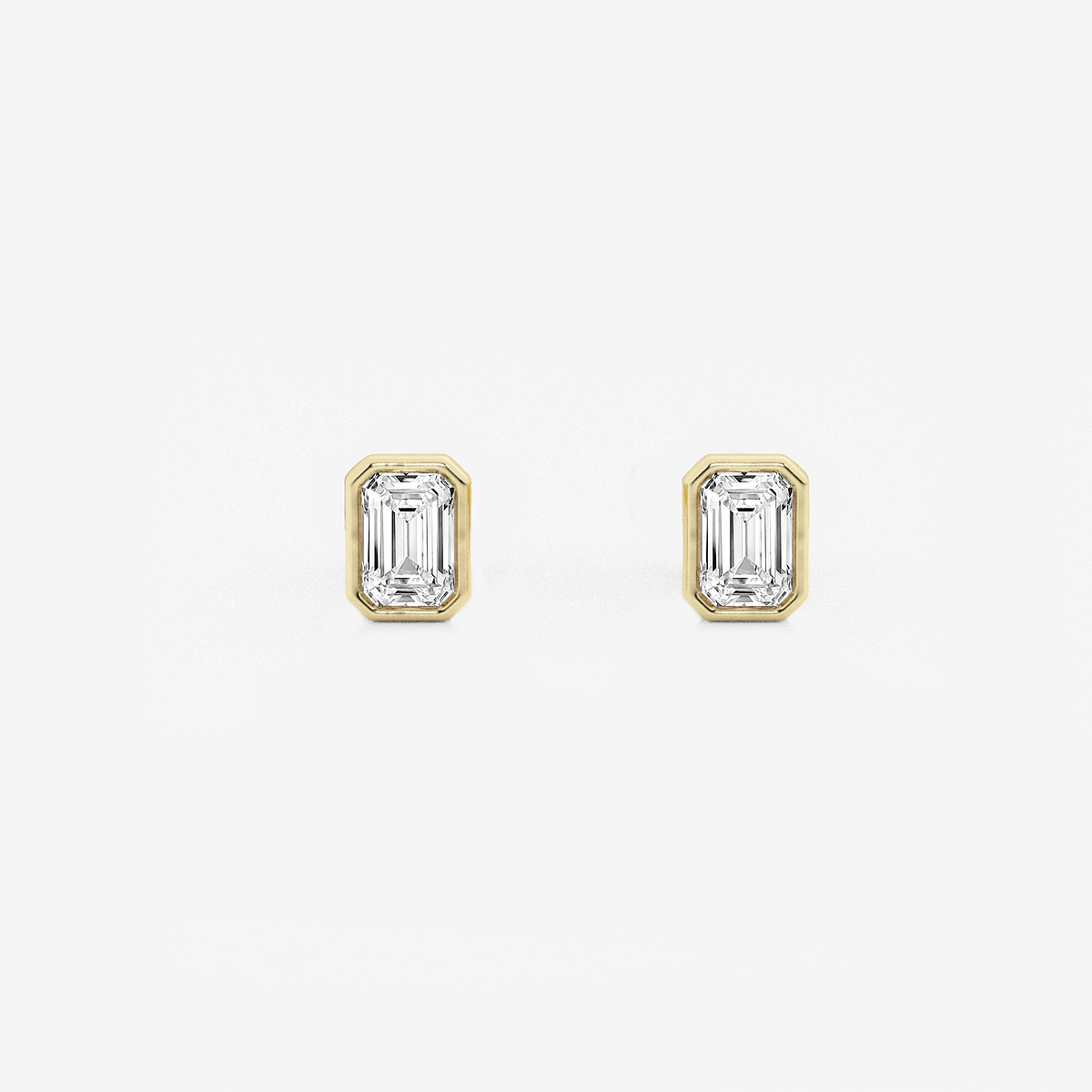 1/2 ctw Emerald Lab Grown Diamond Bezel Set Solitaire Stud Earrings
