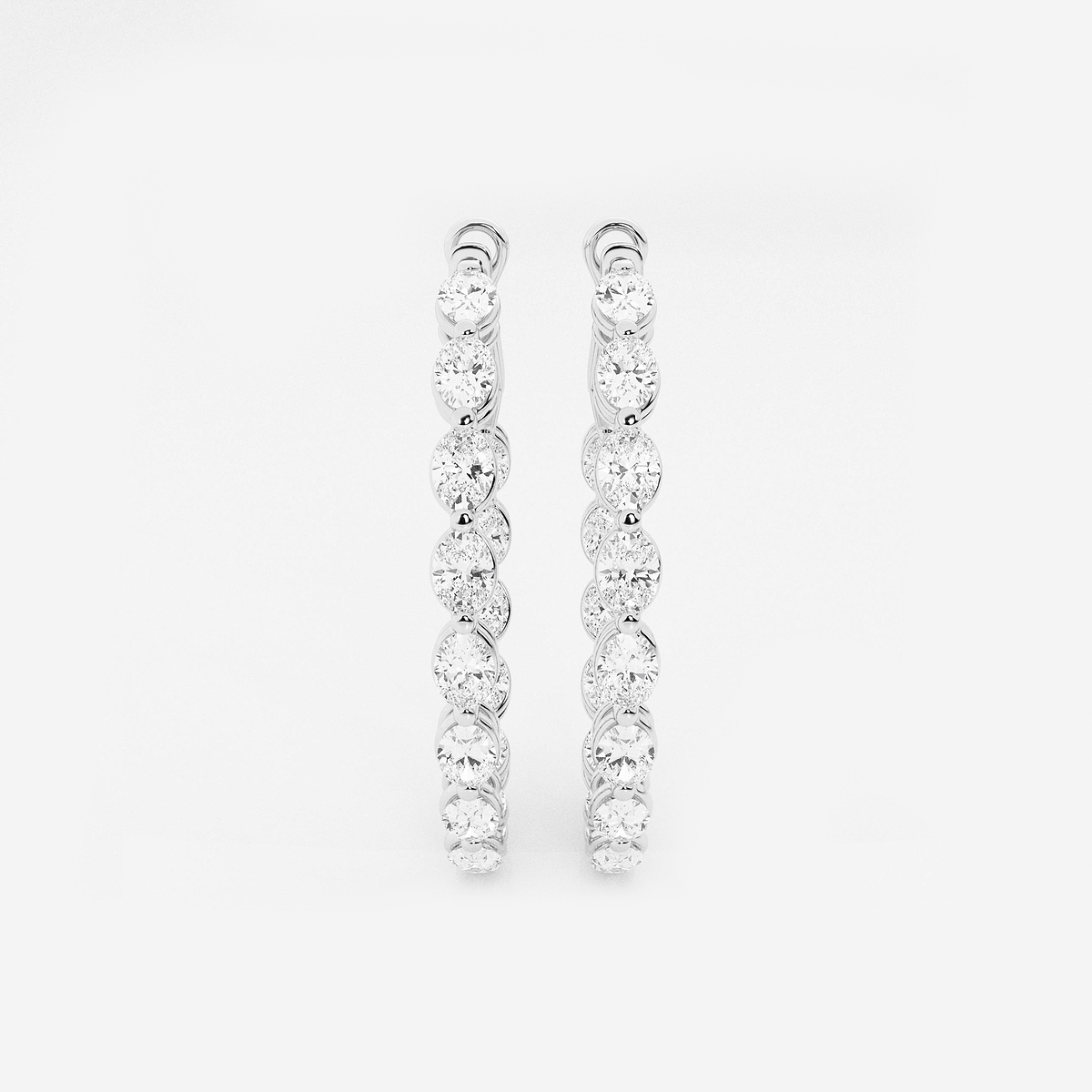 4 ctw Oval Lab Grown Diamond Inside Out Hoop Earrings