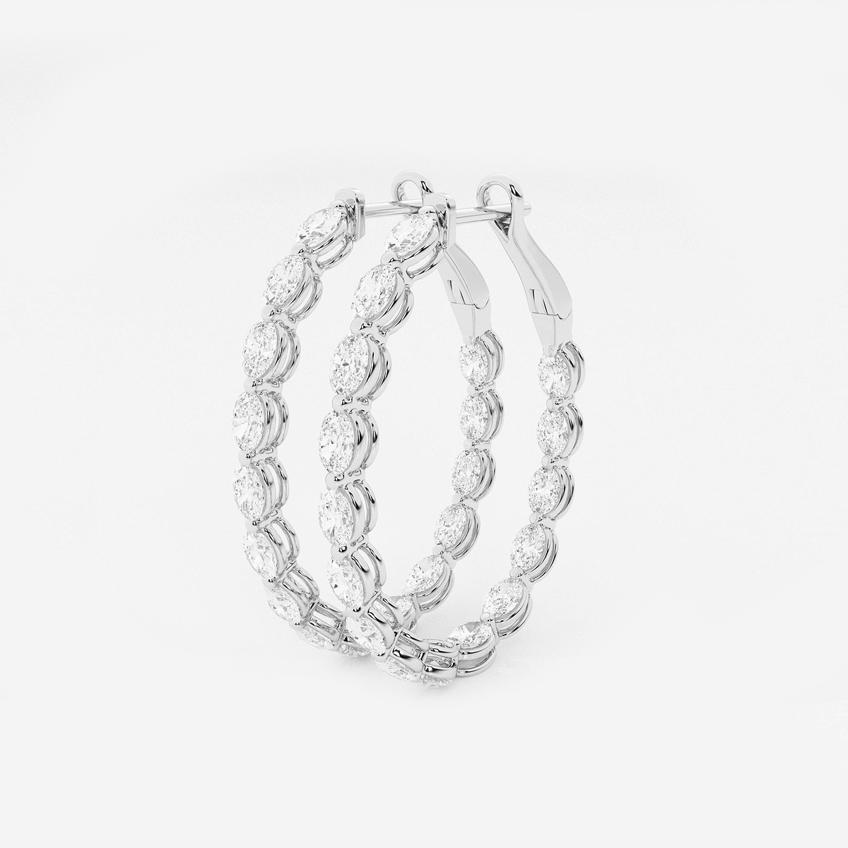 Additional Image 1 for  4 ctw Oval Lab Grown Diamond Inside Out Hoop Earrings