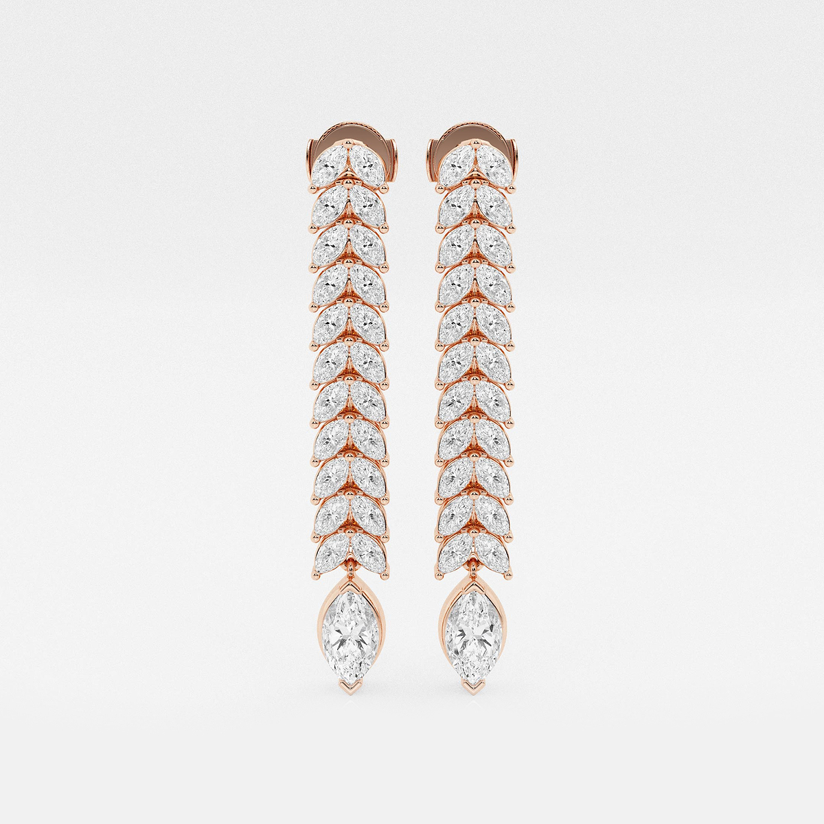 5 1/2 ctw Marquise Lab Grown Diamond Double Row Dangle Earrings