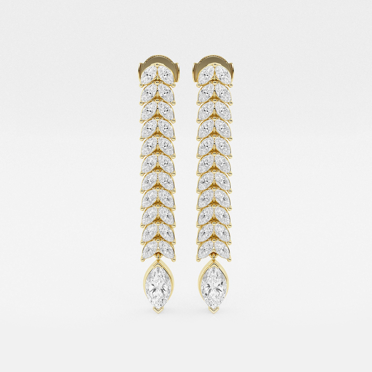 5 1/2 ctw Marquise Lab Grown Diamond Double Row Dangle Earrings