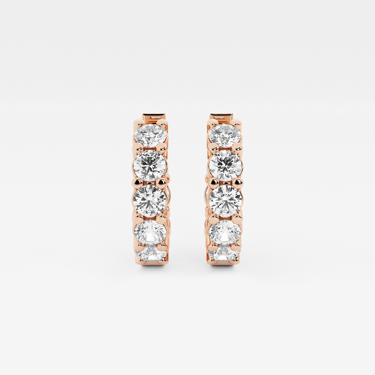 näas Empowering 1 1/2 ctw Round Lab Grown Diamond Huggie Hoop Earrings