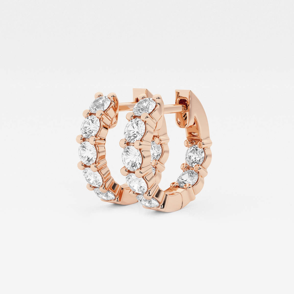 Additional Image 1 for  näas Empowering 1 1/2 ctw Round Lab Grown Diamond Huggie Hoop Earrings