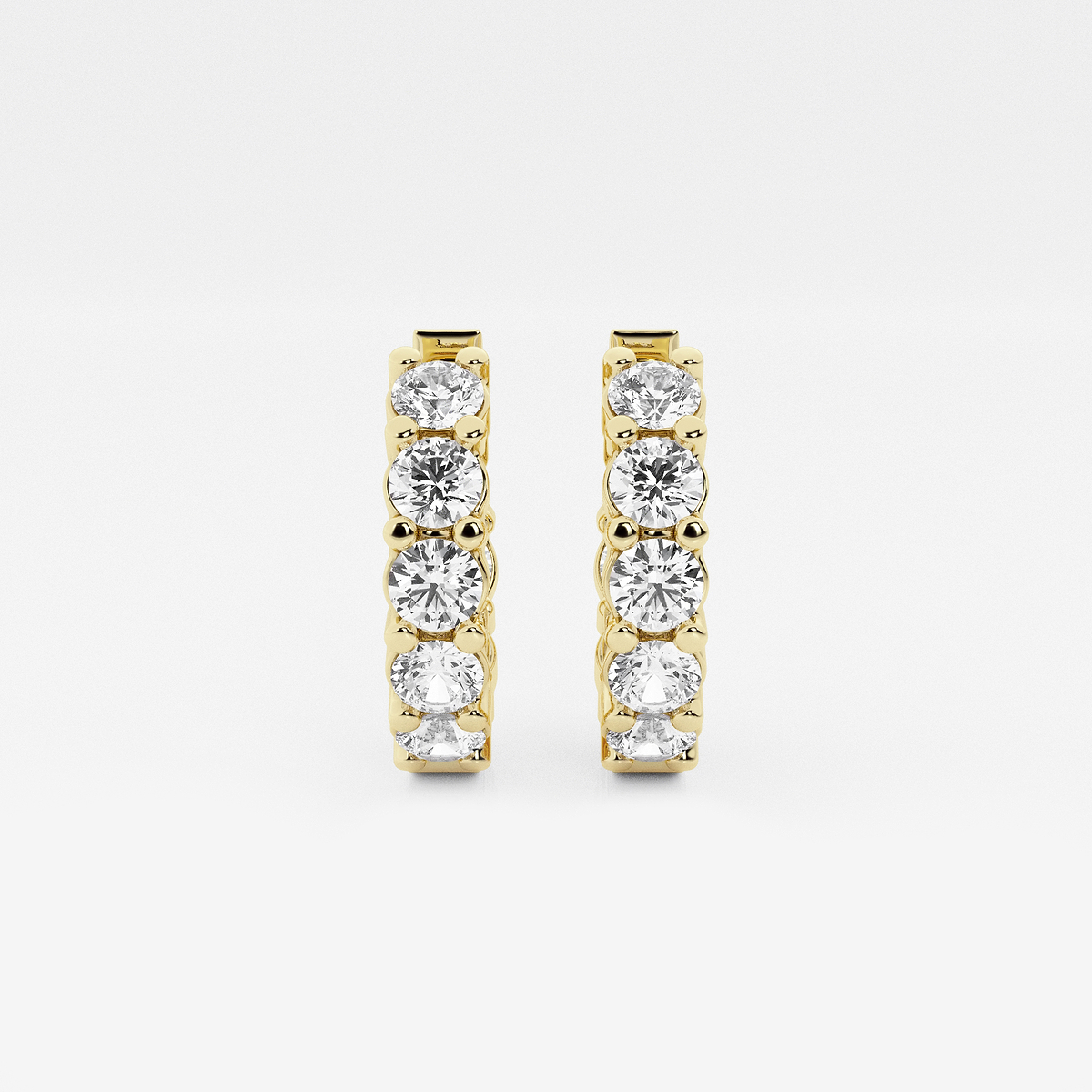 näas Empowering 1 1/2 ctw Round Lab Grown Diamond Huggie Hoop Earrings