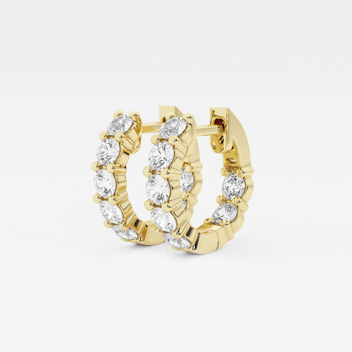 Additional Image 1 for  näas Empowering 1 1/2 ctw Round Lab Grown Diamond Huggie Hoop Earrings