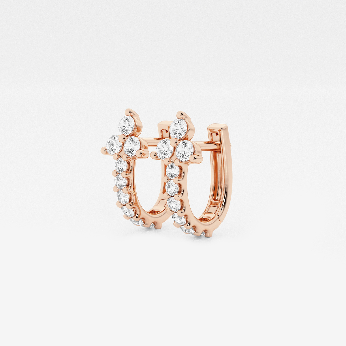 Additional Image 1 for  näas Romancing 1/2 ctw Round Lab Grown Diamond Huggie Hoop Earrings
