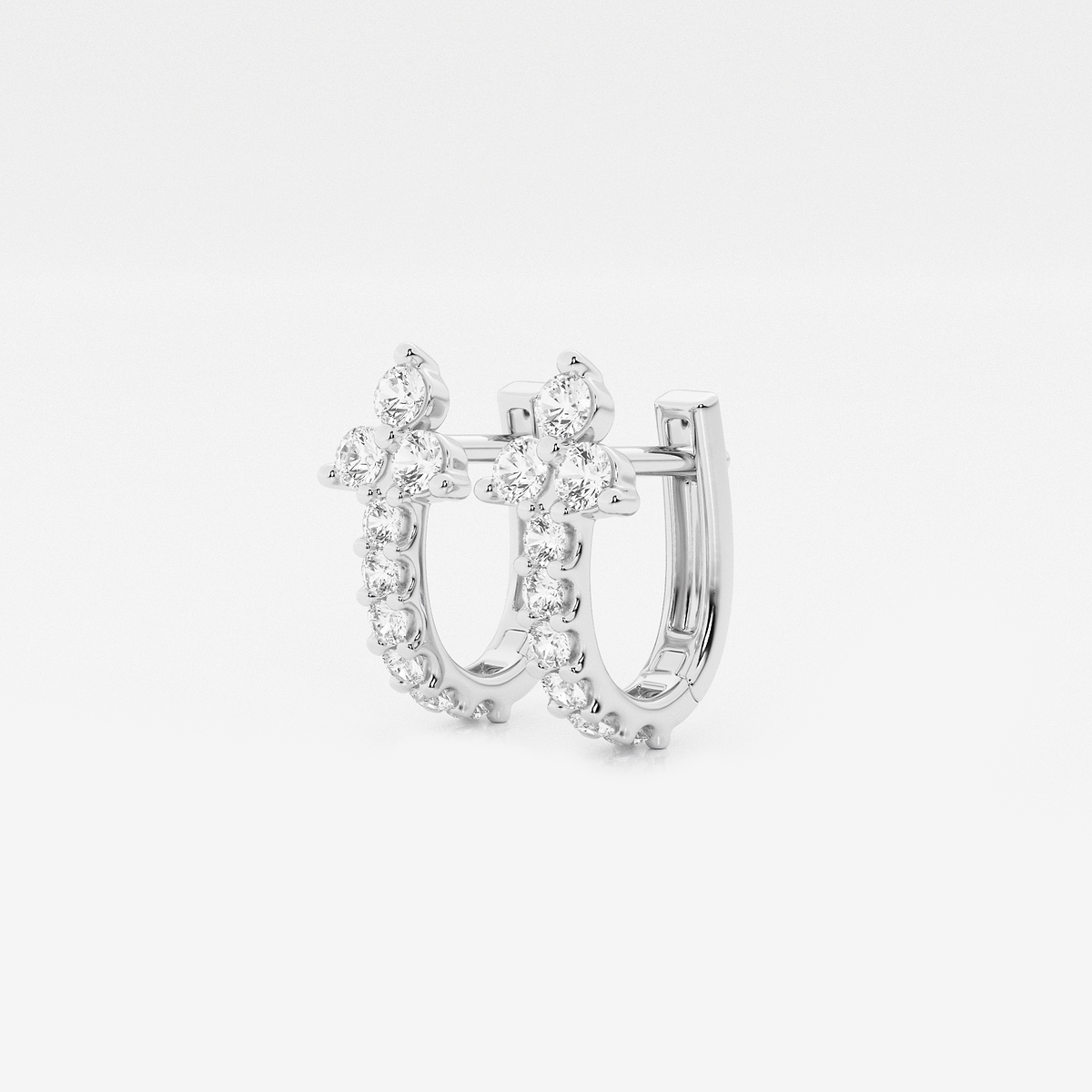 Additional Image 1 for  näas Romancing 1/2 ctw Round Lab Grown Diamond Huggie Hoop Earrings