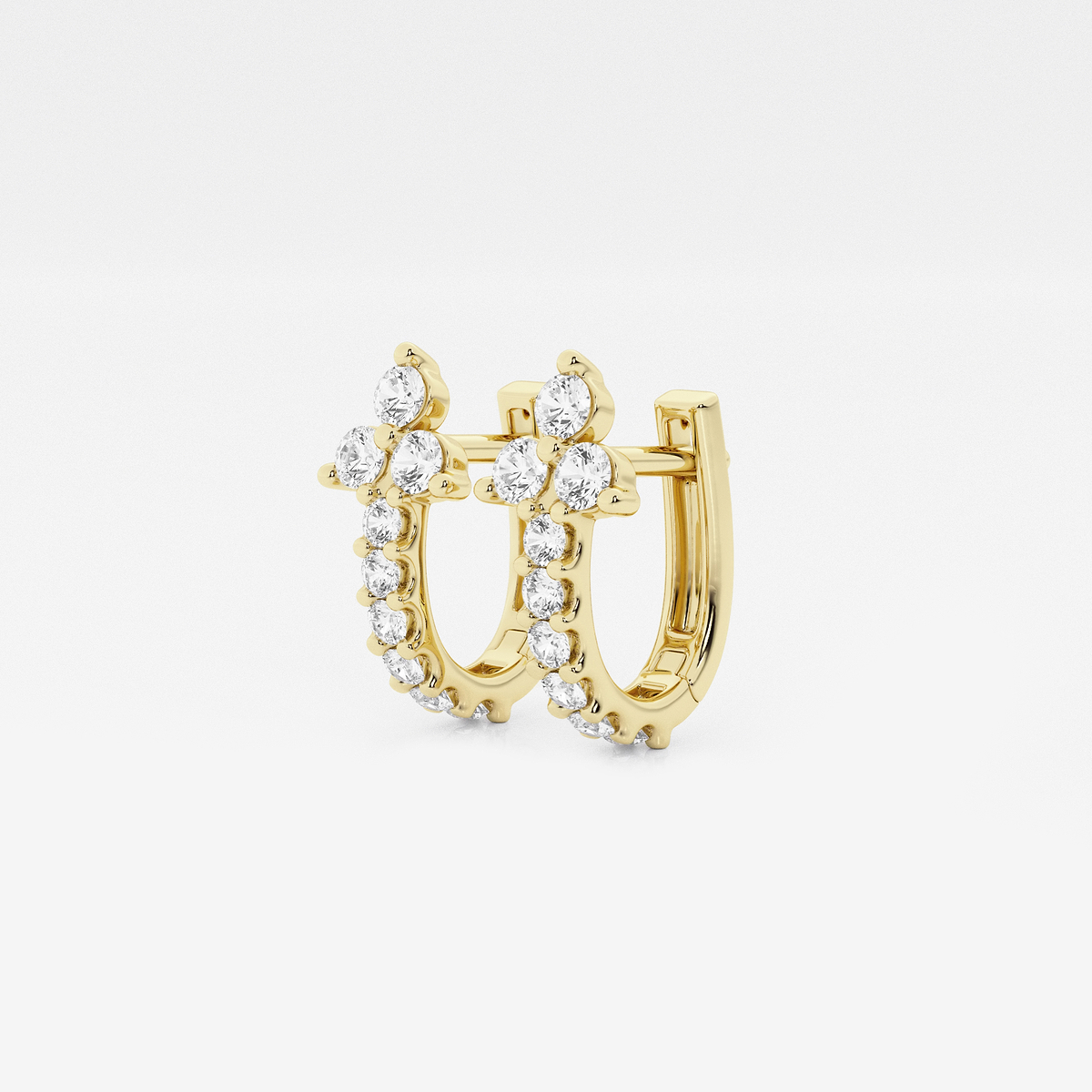 Additional Image 1 for  näas Romancing 1/2 ctw Round Lab Grown Diamond Huggie Hoop Earrings