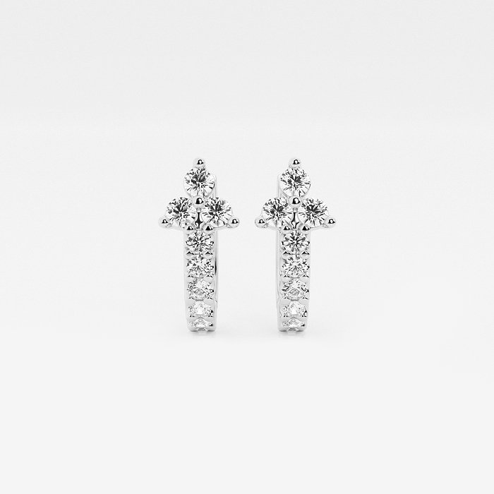 Round Huggie Hoops - näas Romancing 1/2 ctw Round Lab Grown Diamond Huggie Hoop Earrings