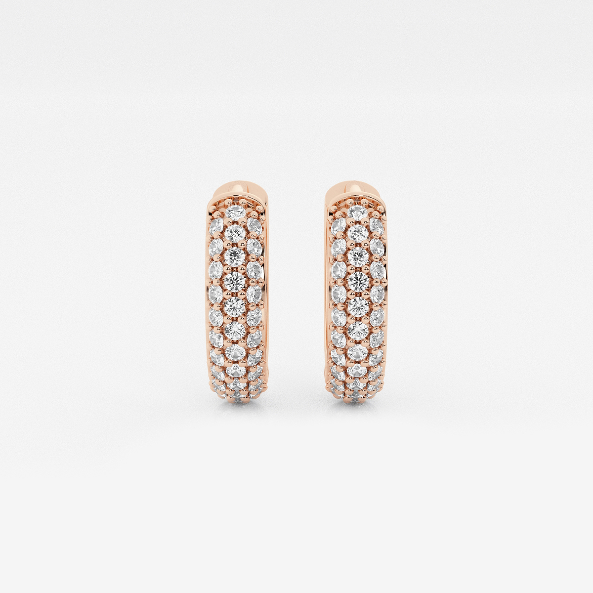 näas Bombë 3/8 ctw Round Lab Grown Diamond Second Piercing Huggie Hoop Earrings