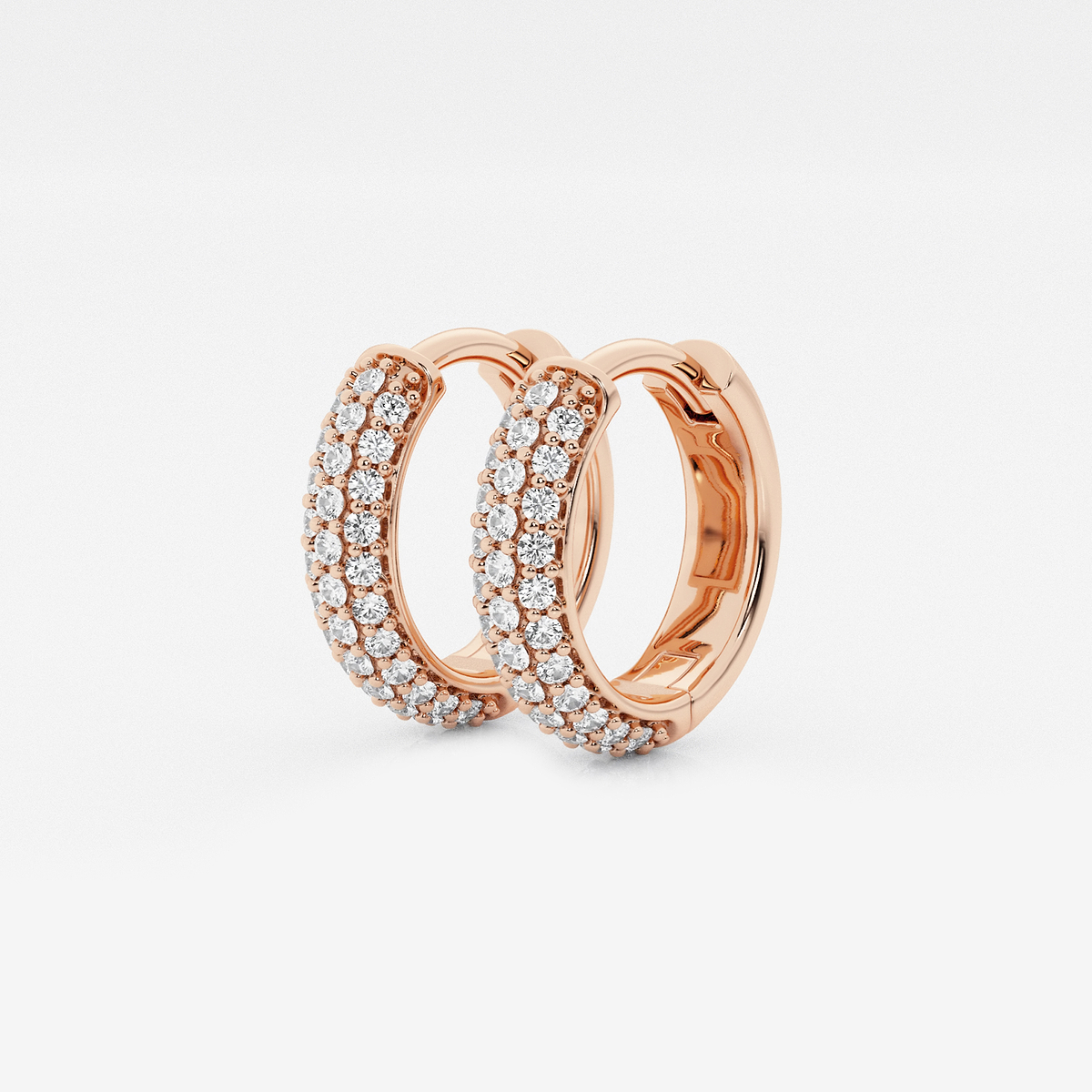 Additional Image 1 for  näas Bombë 3/8 ctw Round Lab Grown Diamond Second Piercing Huggie Hoop Earrings