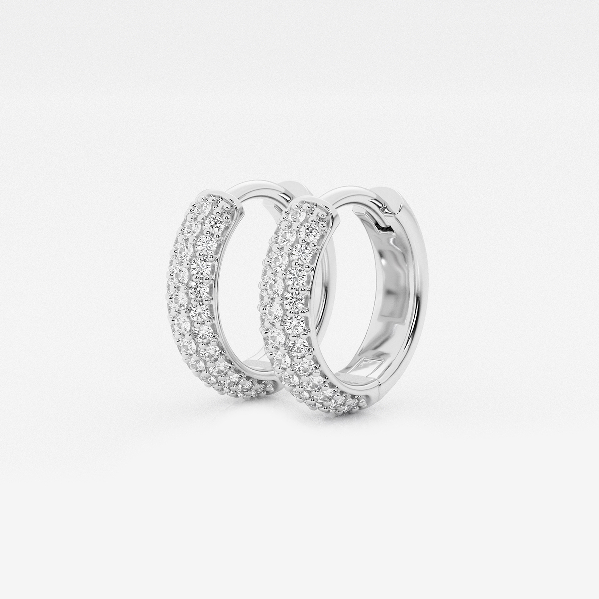 näas Bombë 3/8 ctw Round Lab Grown Diamond Second Piercing Huggie Hoop Earrings