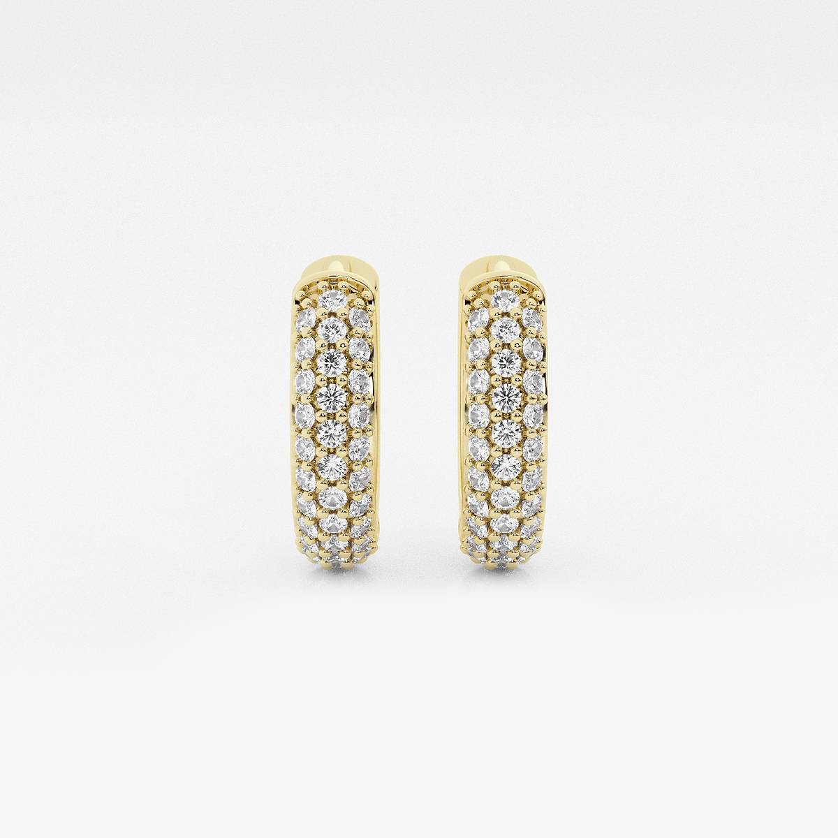 näas Bombë 3/8 ctw Round Lab Grown Diamond Second Piercing Huggie Hoop Earrings