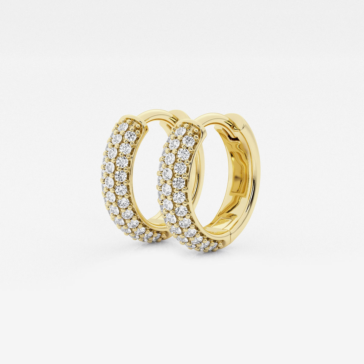 Additional Image 1 for  näas Bombë 3/8 ctw Round Lab Grown Diamond Second Piercing Huggie Hoop Earrings