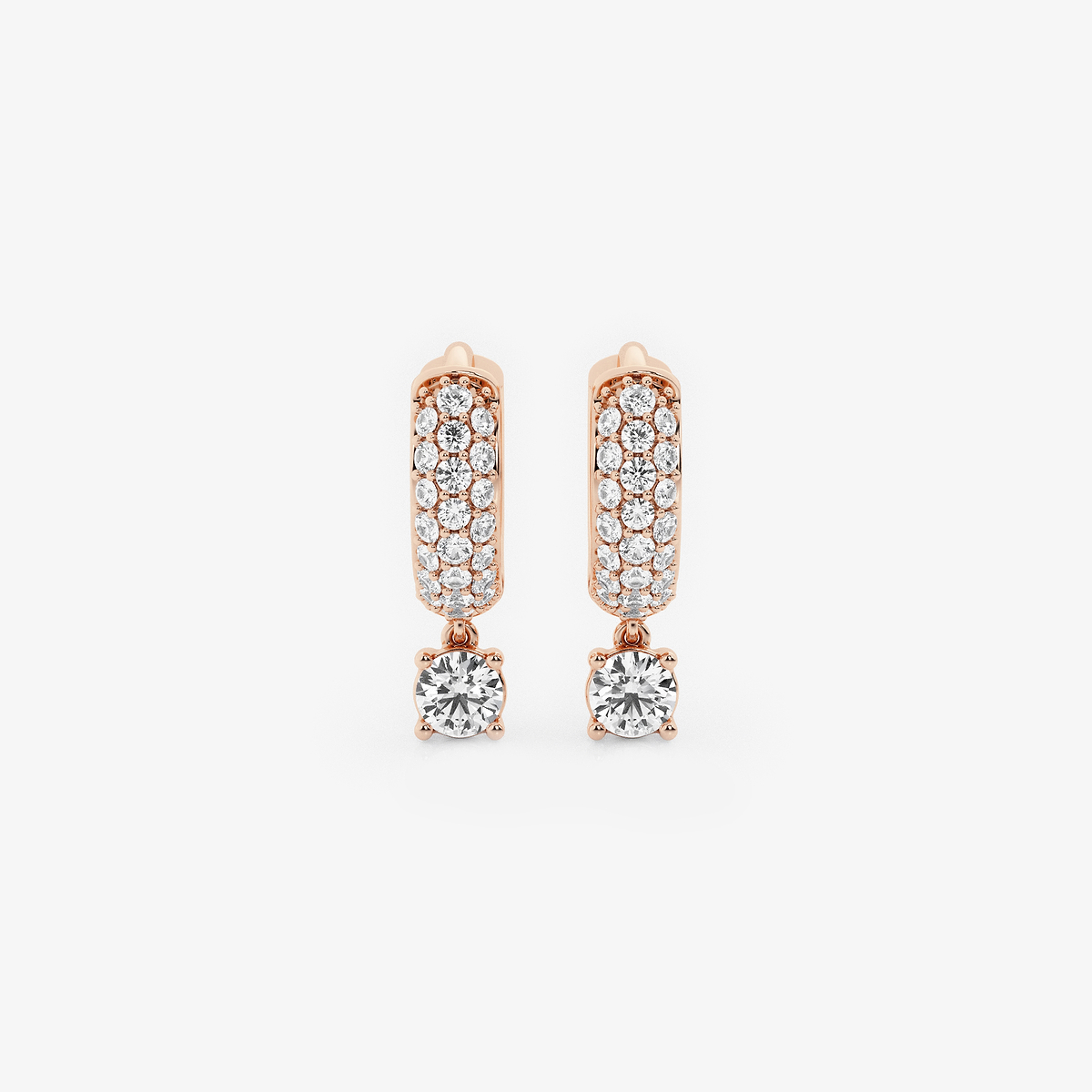 näas Bombë 1/2 ctw Round Lab Grown Diamond Huggie Hoop Earrings