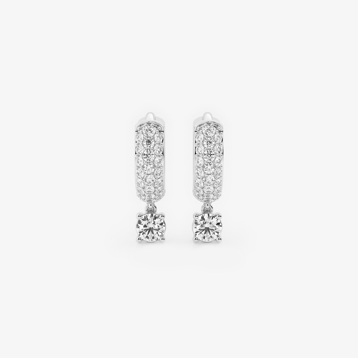 näas Bombë 1/2 ctw Round Lab Grown Diamond Huggie Hoop Earrings