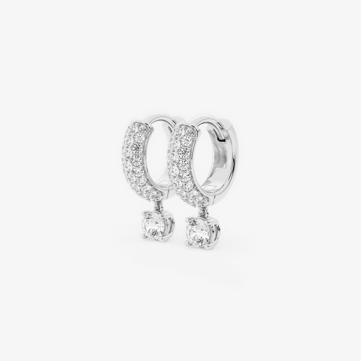 Additional Image 1 for  näas Bombë 1/2 ctw Round Lab Grown Diamond Huggie Hoop Earrings