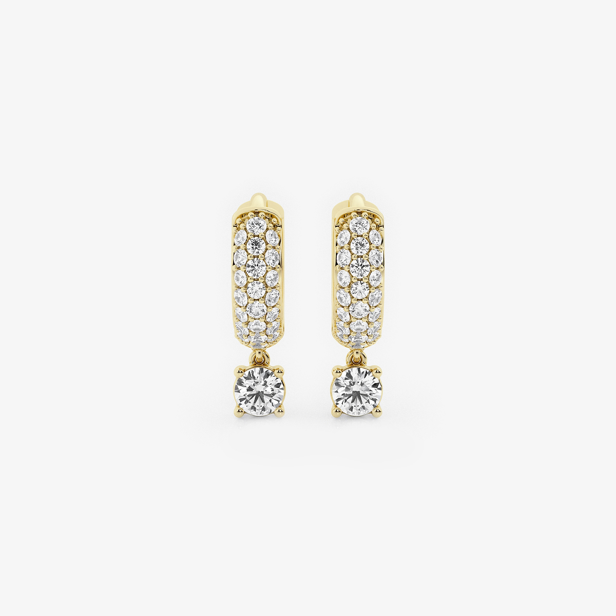 näas Bombë 1/2 ctw Round Lab Grown Diamond Huggie Hoop Earrings