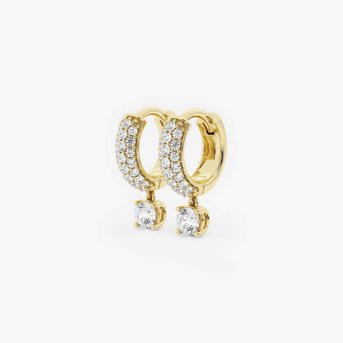 Additional Image 1 for  näas Bombë 1/2 ctw Round Lab Grown Diamond Huggie Hoop Earrings