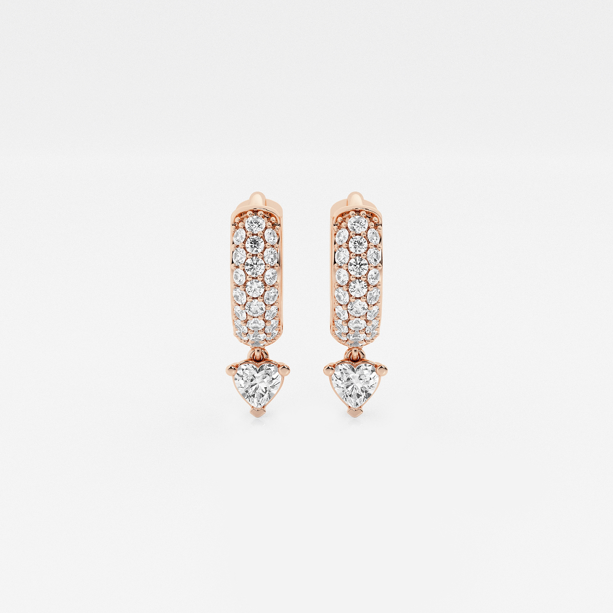 näas Bombë 1/2 ctw Heart Lab Grown Diamond Huggie Hoop Earrings