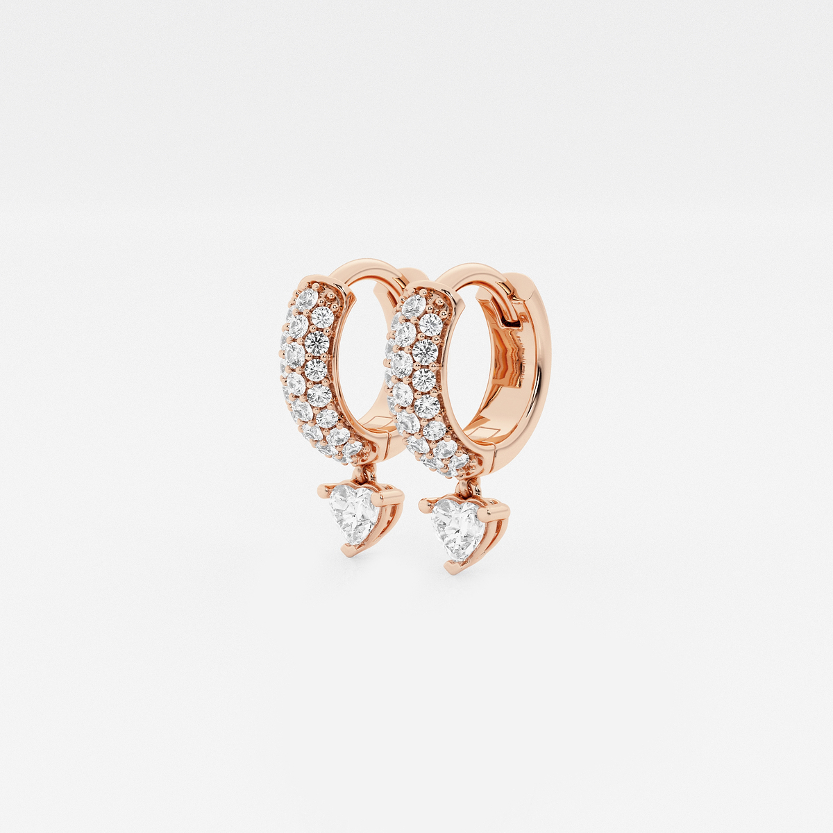 Additional Image 1 for  näas Bombë 1/2 ctw Heart Lab Grown Diamond Huggie Hoop Earrings