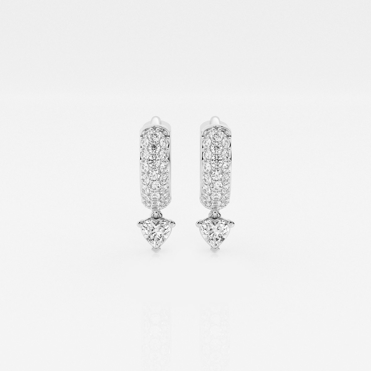 näas Bombë 1/2 ctw Heart Lab Grown Diamond Huggie Hoop Earrings