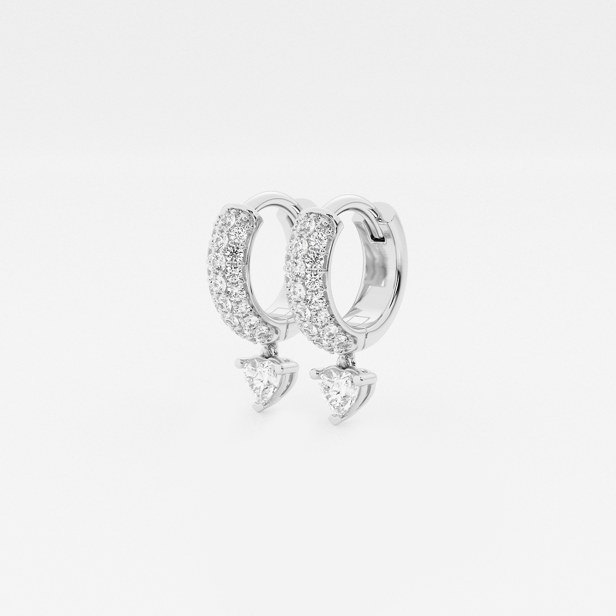Additional Image 1 for  näas Bombë 1/2 ctw Heart Lab Grown Diamond Huggie Hoop Earrings