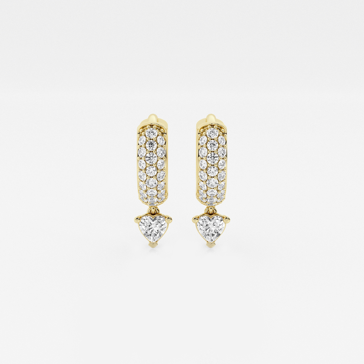 näas Bombë 1/2 ctw Heart Lab Grown Diamond Huggie Hoop Earrings