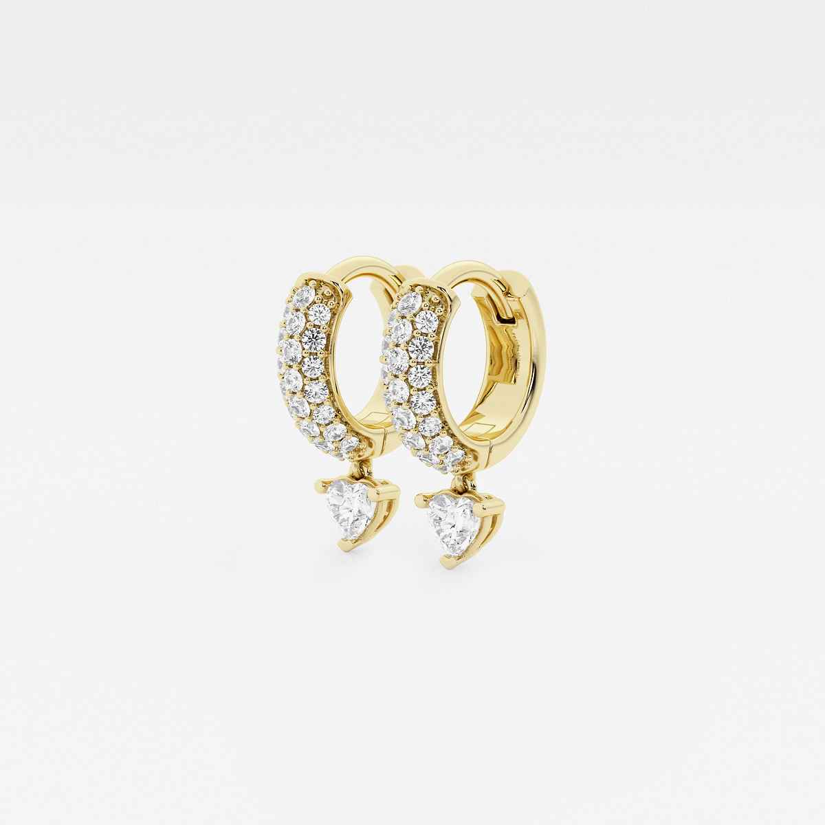Additional Image 1 for  näas Bombë 1/2 ctw Heart Lab Grown Diamond Huggie Hoop Earrings