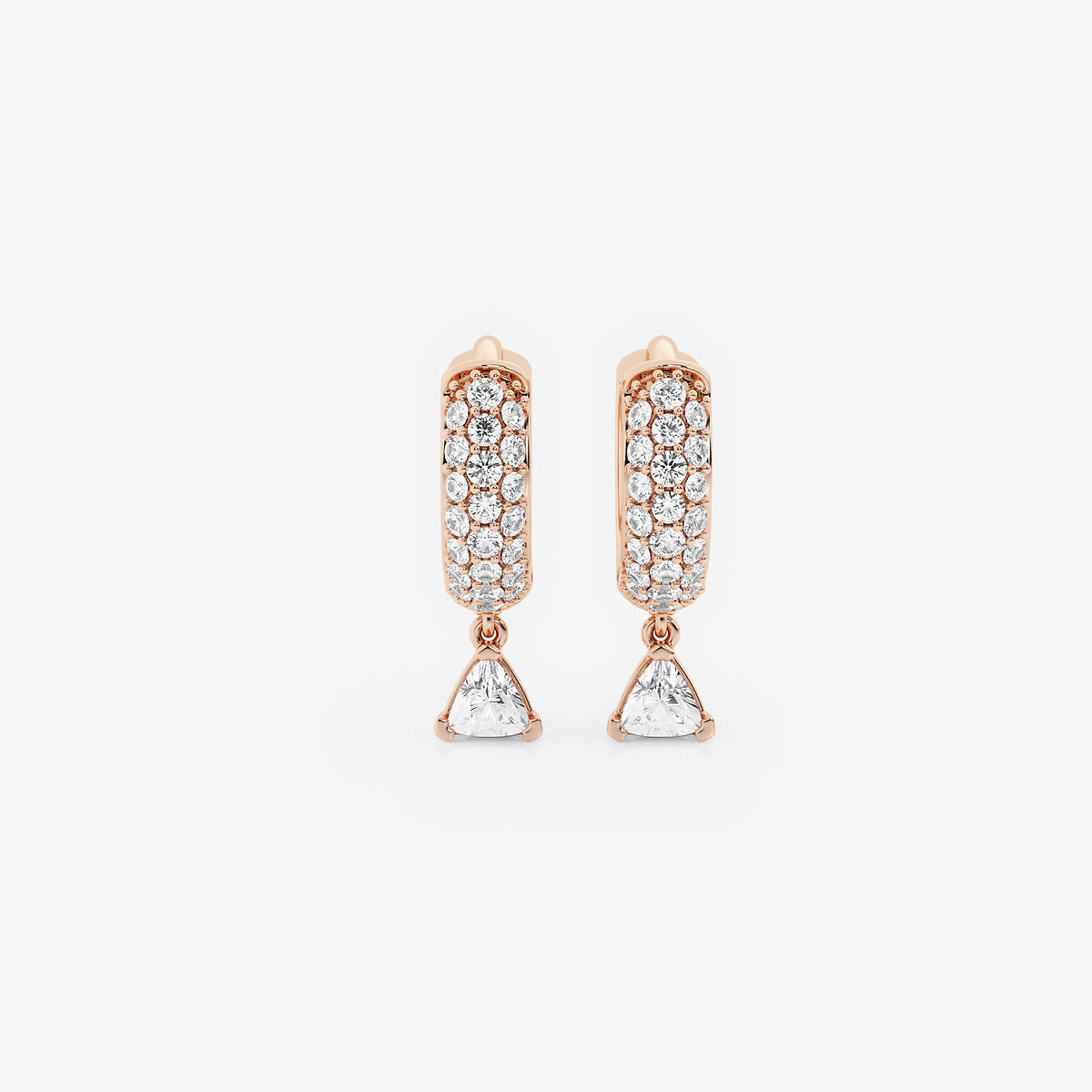 näas Bombë 2/5 ctw Trillion Lab Grown Diamond Huggie Hoop Earrings