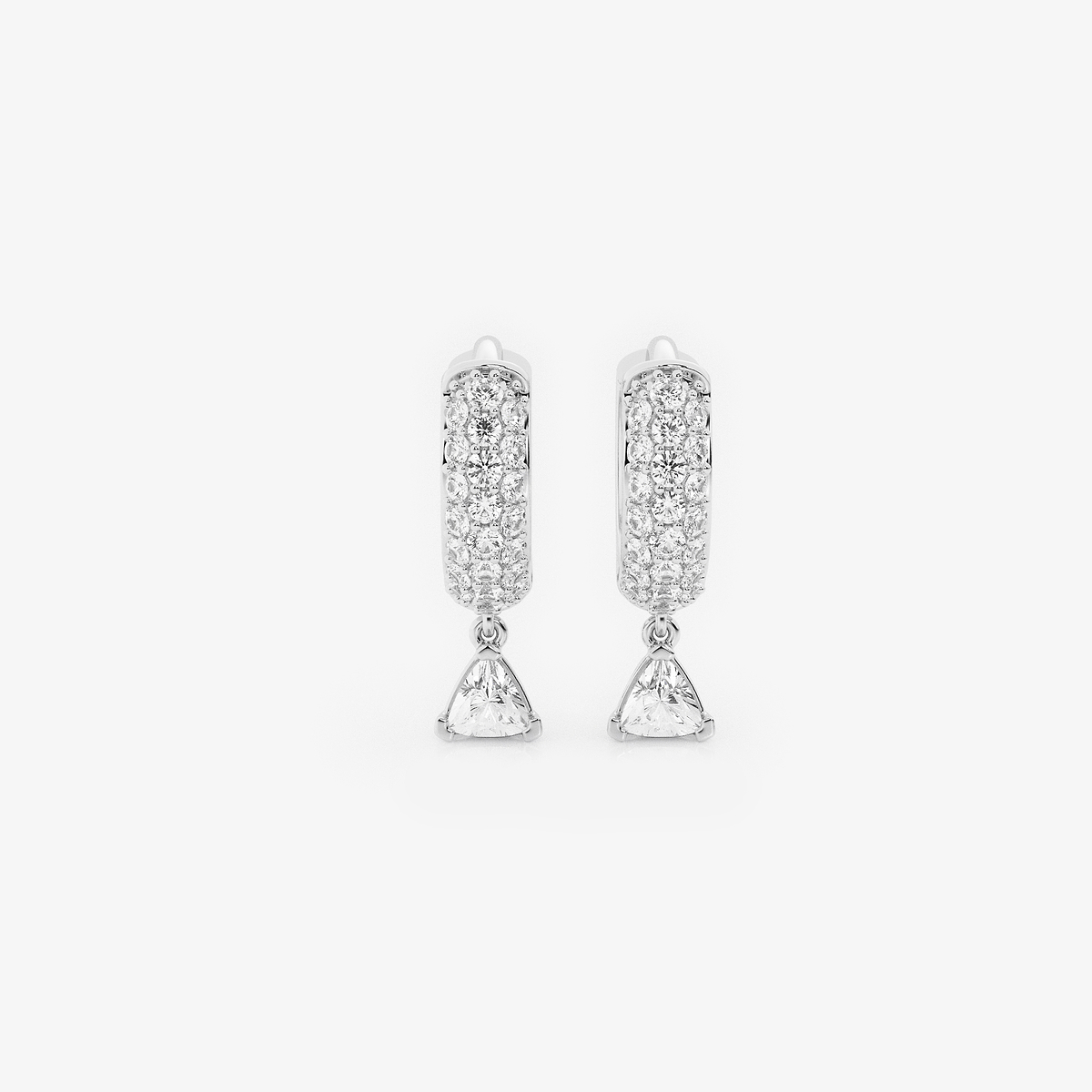 näas Bombë 2/5 ctw Trillion Lab Grown Diamond Huggie Hoop Earrings