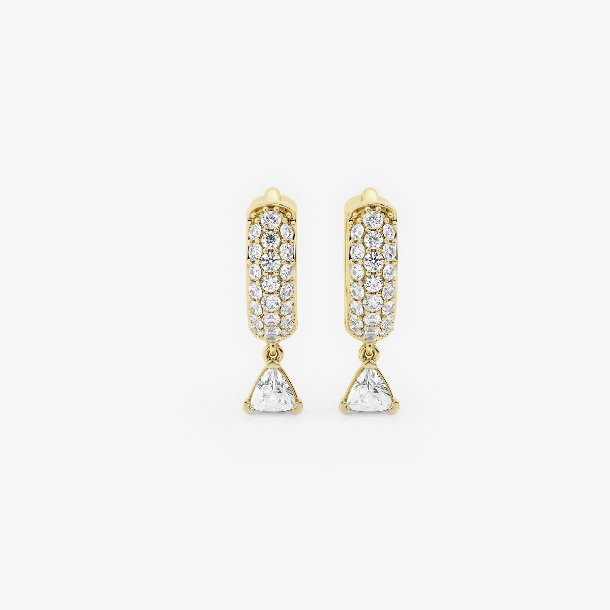 näas Bombë 2/5 ctw Trillion Lab Grown Diamond Huggie Hoop Earrings