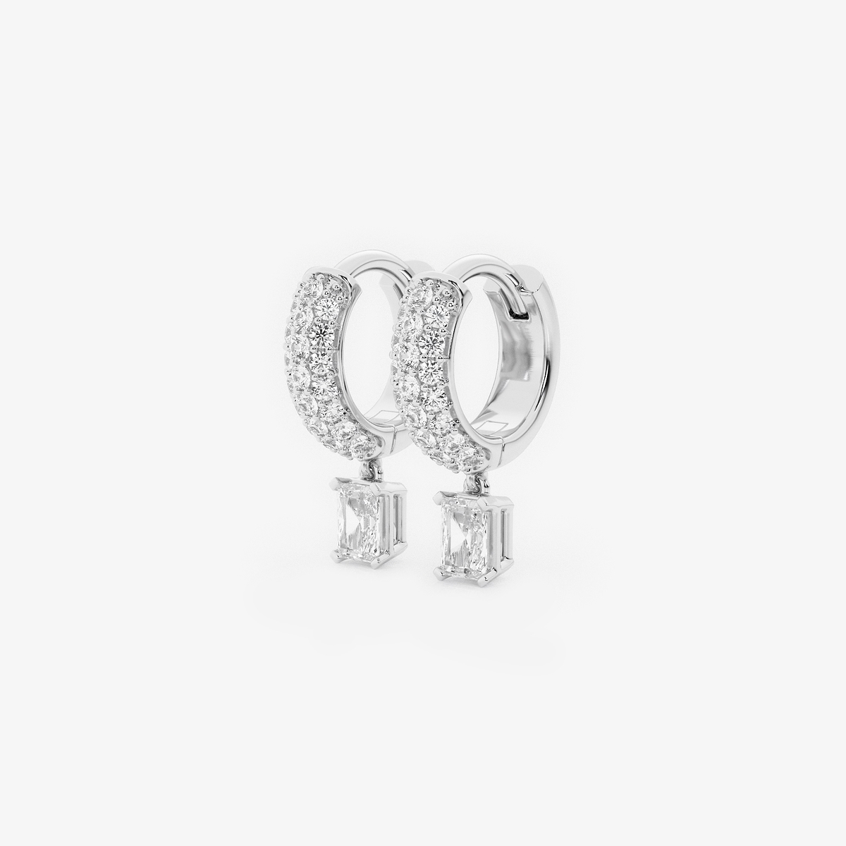 Additional Image 1 for  näas Bombë 2/5 ctw Radiant Lab Grown Diamond Huggie Hoop Earrings