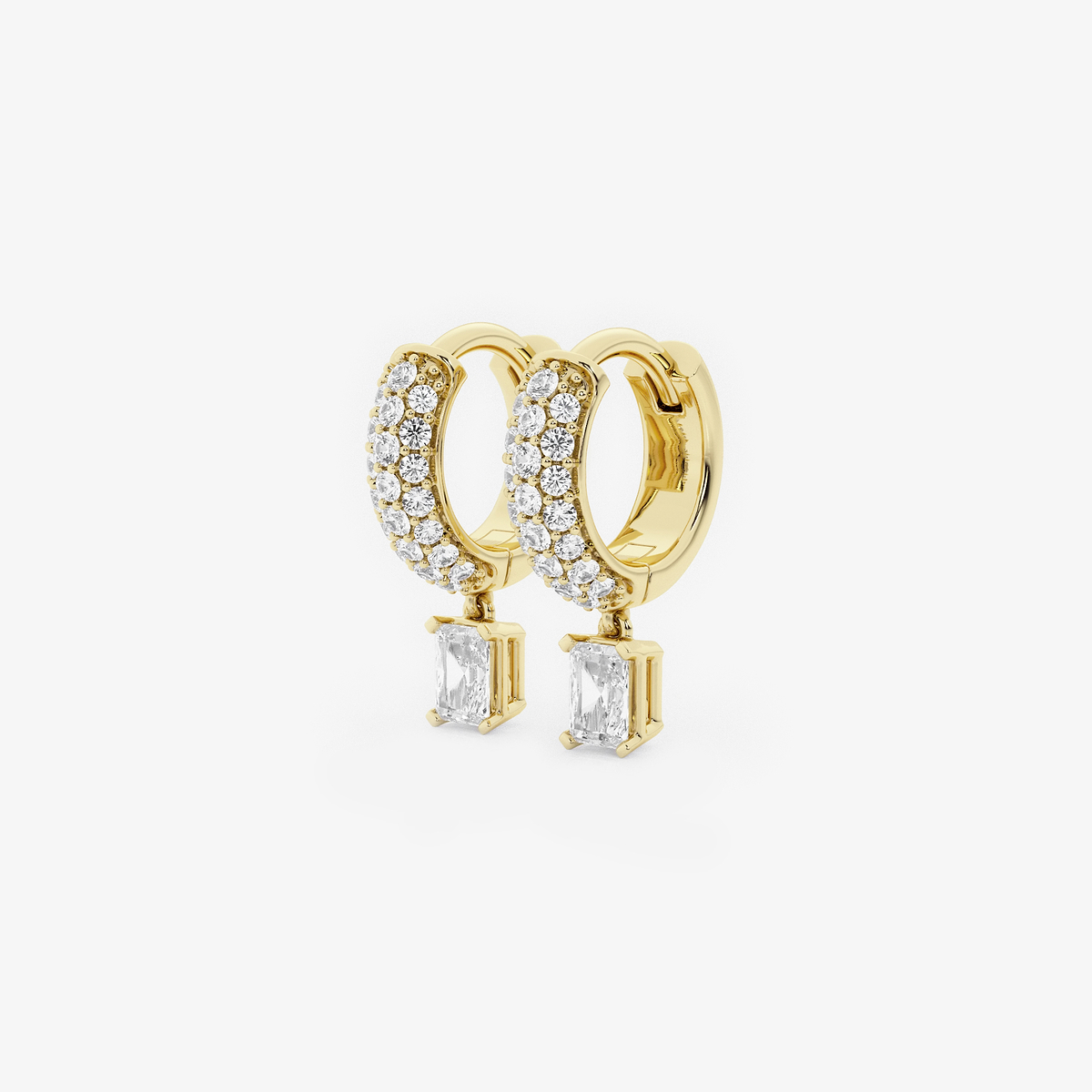 Additional Image 1 for  näas Bombë 2/5 ctw Radiant Lab Grown Diamond Huggie Hoop Earrings