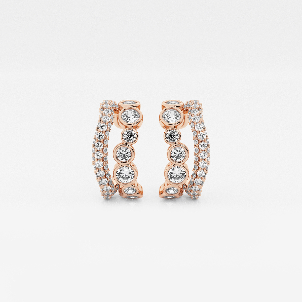 näas Bombë 1 1/4 ctw Round Lab Grown Diamond Cuff Earrings