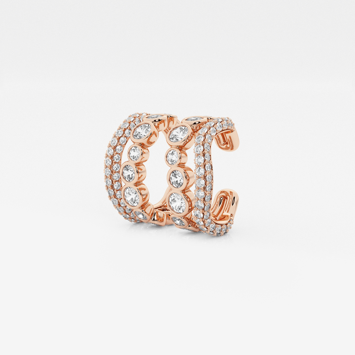 Additional Image 1 for  näas Bombë 1 1/4 ctw Round Lab Grown Diamond Cuff Earrings
