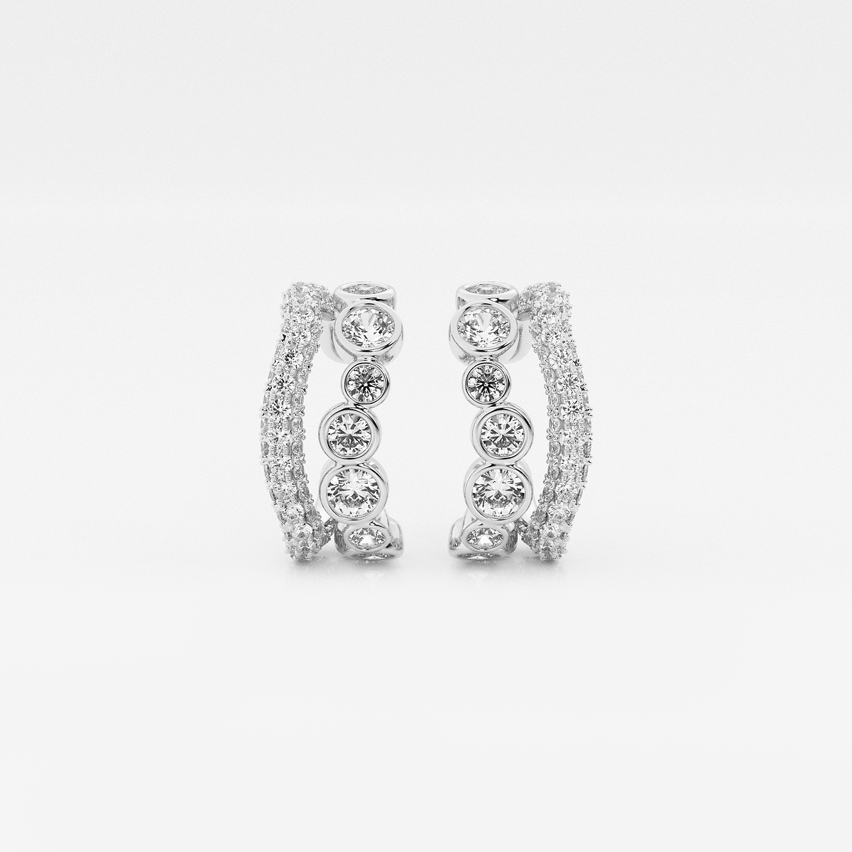 n?as Bomb? 1 1/4 ctw Round Lab Grown Diamond Cuff Earrings