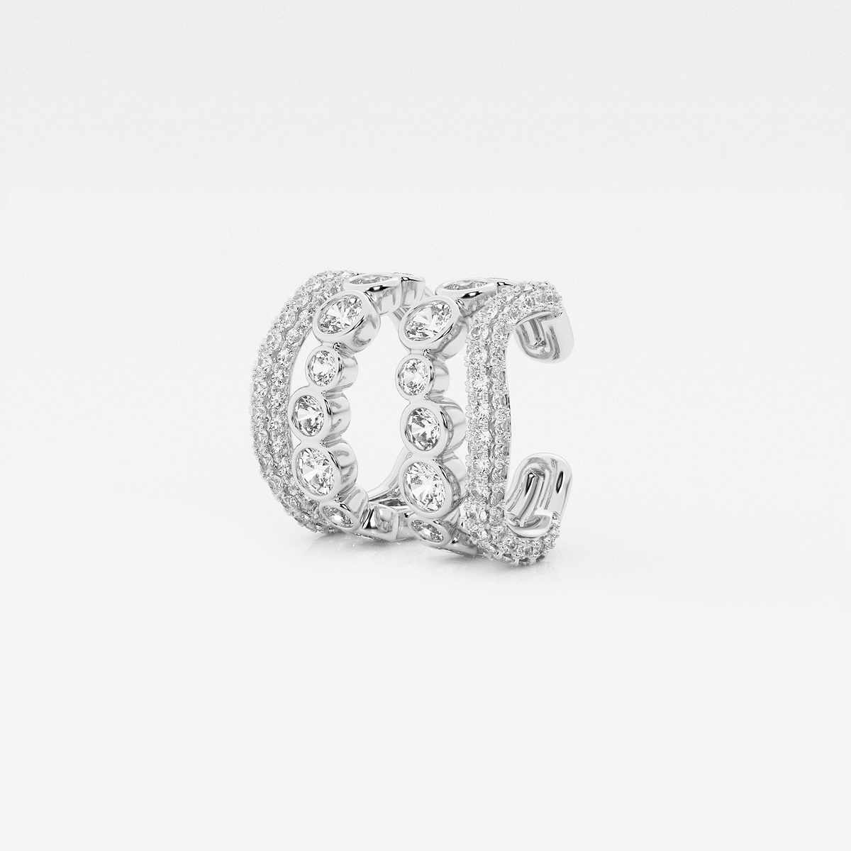 Additional Image 1 for  n?as Bomb? 1 1/4 ctw Round Lab Grown Diamond Cuff Earrings