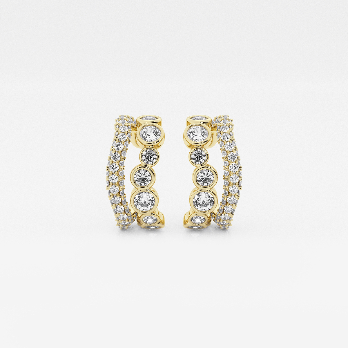 näas Bombë 1 1/4 ctw Round Lab Grown Diamond Cuff Earrings