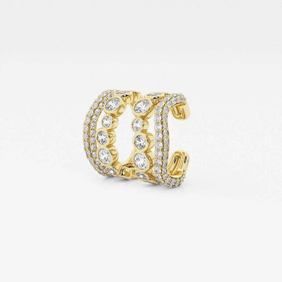 Additional Image 1 for  näas Bombë 1 1/4 ctw Round Lab Grown Diamond Cuff Earrings