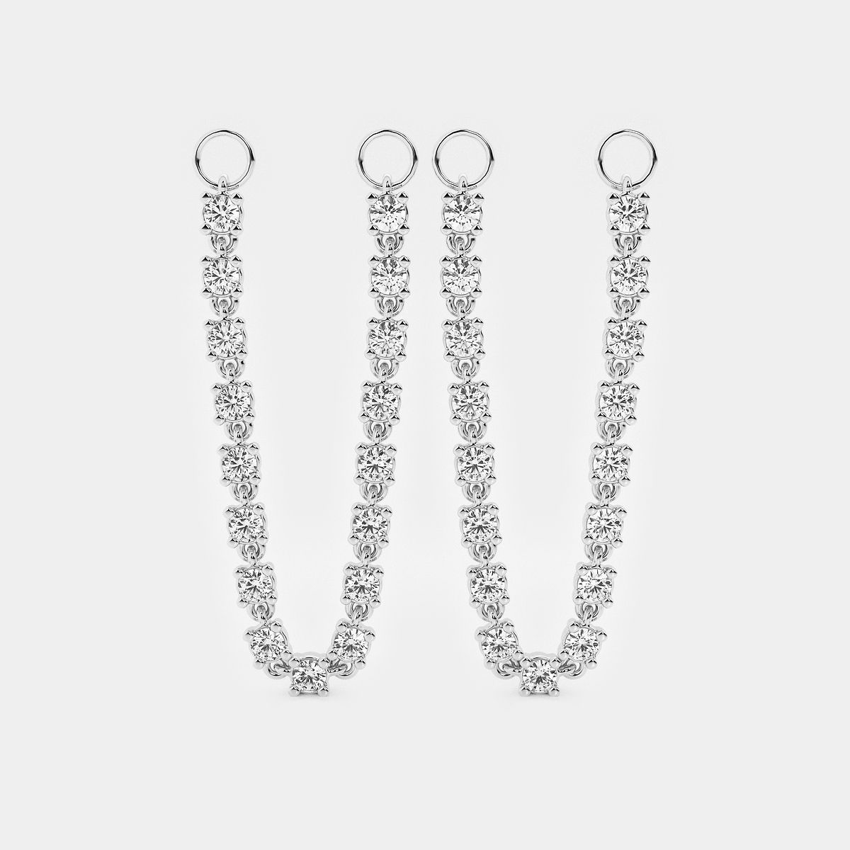 näas Connecting 1 ctw Round Lab Grown Diamond Chain Earring Enhancers 14K White Gold, FG, VS2+