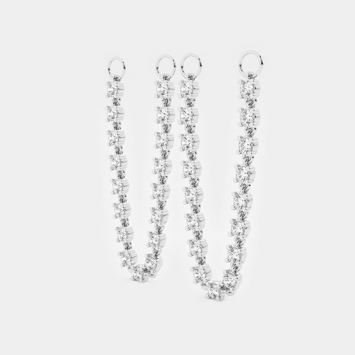 näas Connecting 1 ctw Round Lab Grown Diamond Chain Earring Enhancers 14K White Gold, FG, VS2+