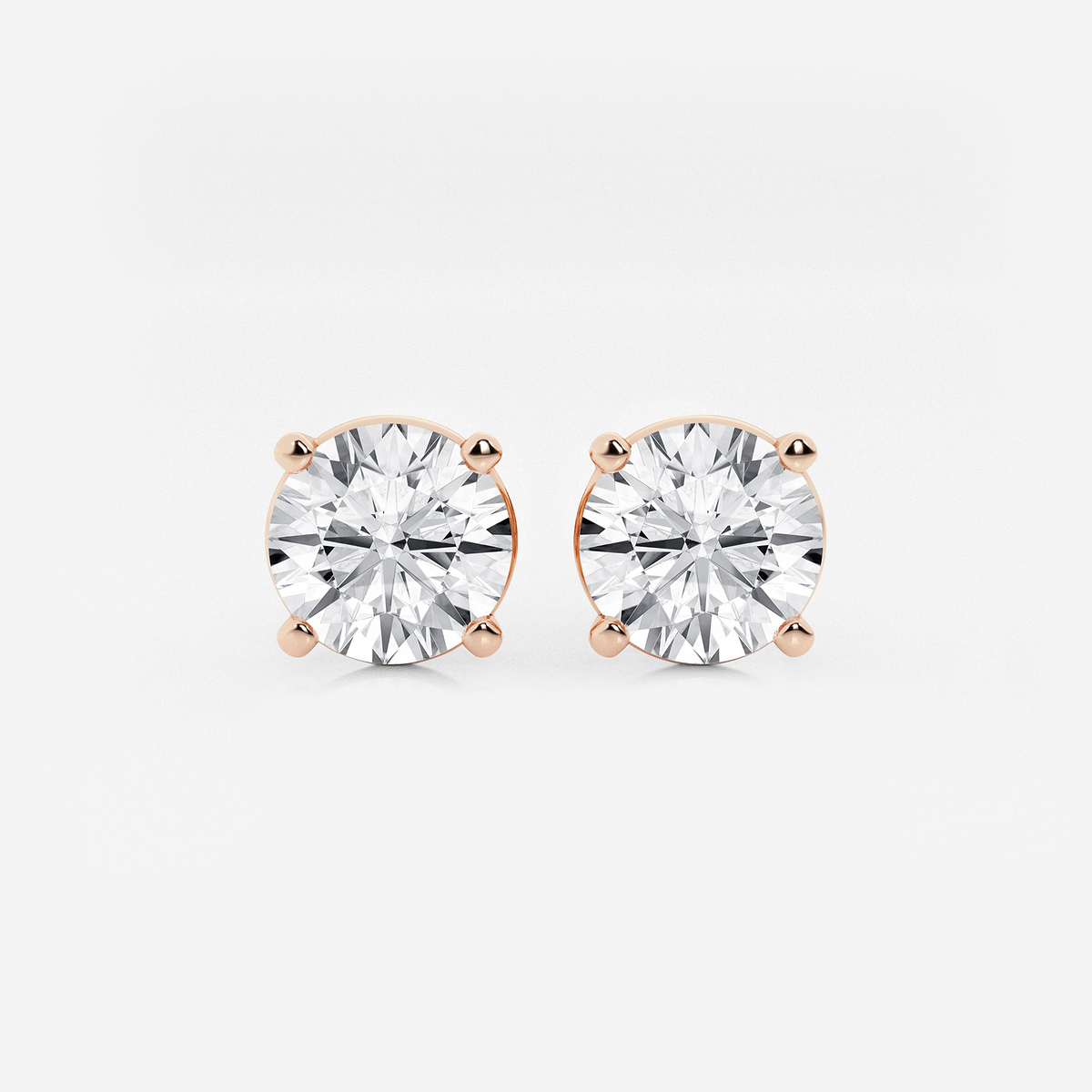 4 ctw Round Lab Grown Diamond Stud Earrings