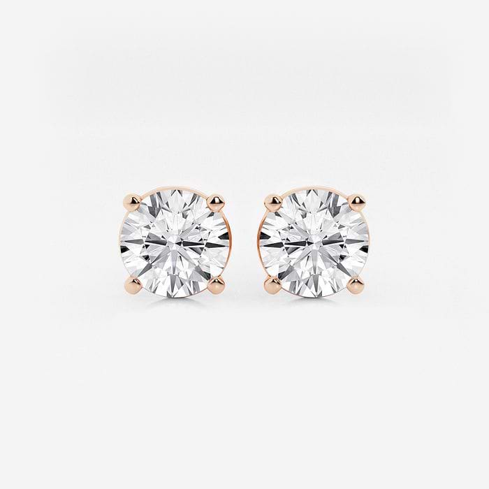 4 ctw Round Near-Colorless (F-G) Lab Grown Diamond Certified Stud Earrings